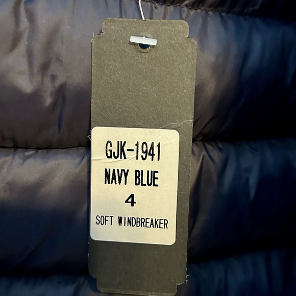 NWT Kids Navy Blue Hooded Puffer Jacket / Sz 4 - Picture 8 of 8